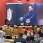 Ketua DPRD Provinsi Kalteng Arton S Dohong saat menyampaikan sambutannya pada acara Halalbihalal Kebangsaan 